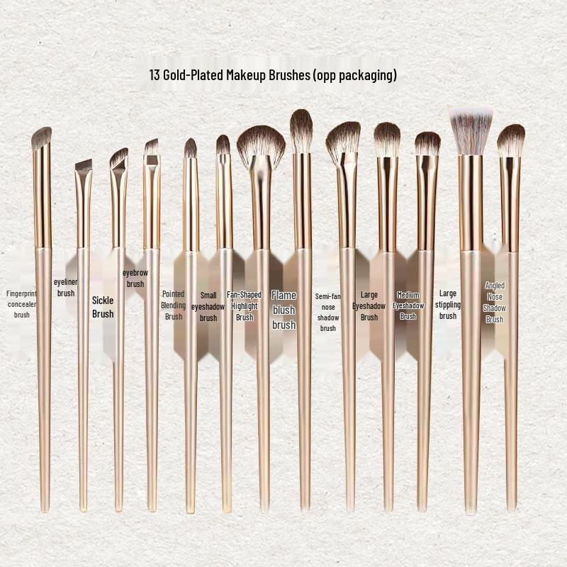 

Набор из 15 кистей для теней Golden - Мягкие детализирующие кисти для носовой тени и растушевки.