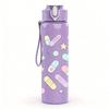 1PC Medical Supply Sticker Pack 750ml Color Plastic Sports Water Bottle Leakproof Flip Straw Lid Suitable for Sports Office Home Use