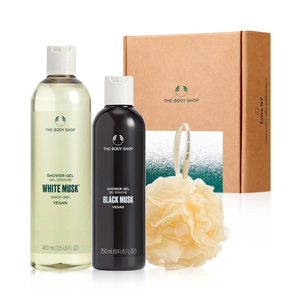 [The Body Shop] White Musk 400ML & Black Musk 250ML Shower Gel Gift Set