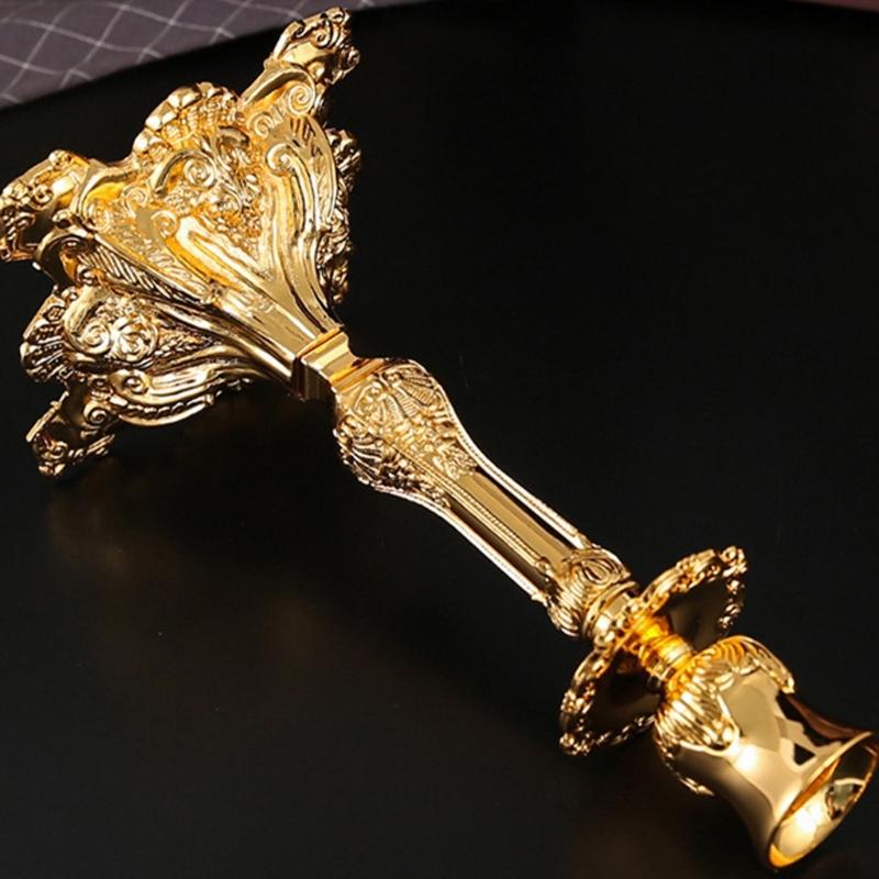 Metal Candle Stand With Intricate Engraved Pattern Antique Taper Candlestick Holders For Weddings And Parties Decoration