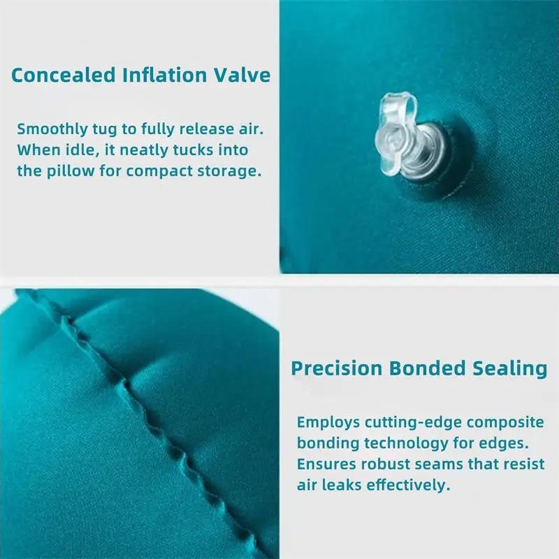Portable Foldable Inflatable U-Shaped Neck Pillow Lightweight Travel Pillow for Car Airplane Neck Waist Support Cushion
