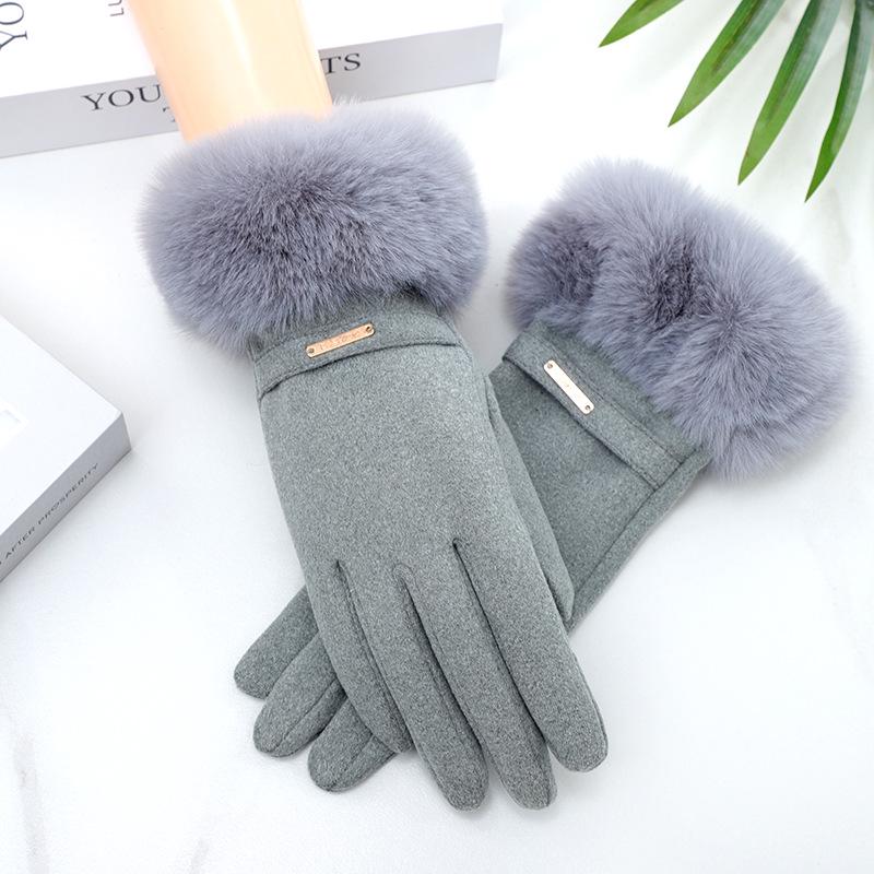 Warm Thickened Plush Open-Finger Cycling Gloves - Windproof, Coldproof Winter Wear