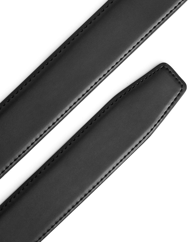 [CHAOREN] Set of 2 Men's Replacement Belts, No Holes, 35mm - For Gentlemen's Business Suits - Leather Only, No Buckle, Adjustable Size