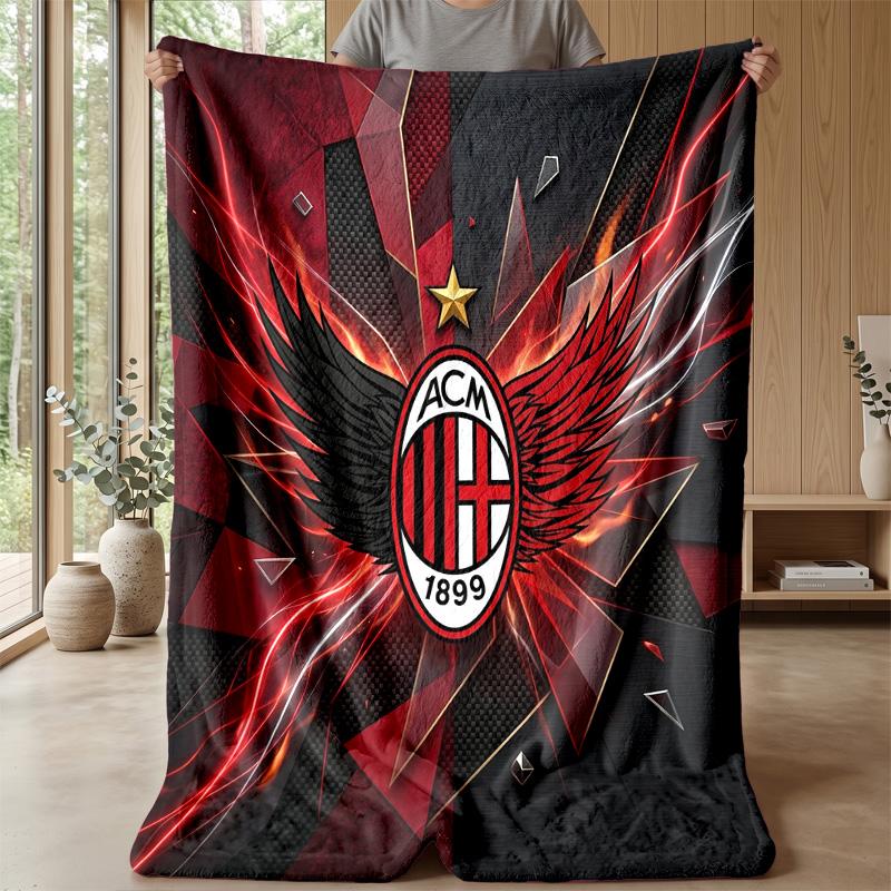 AC Milan Theme blanket Soft Flannel Blanket Plush Throw Blanket Cozy Sofa Bed Blanket for Home Decor