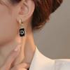 Silver Needle Square Letter D Micro Inlaid New Light Luxury Niche Design Fashionable Earrings for Women .