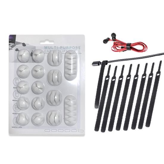 1 Set Small Cable Organizer Easy Use TPR Compact Portable Multifunctional Wire Holder Clip Tie for Daily Use