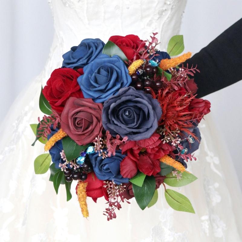 Wedding Bouquets Artificial Flower Arrangement for Ceremony, Anniversary, Photography Props, Wedding Party Centerpieces