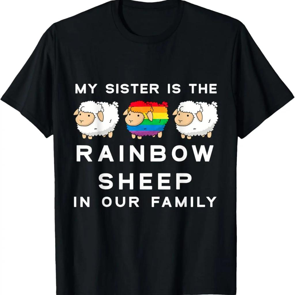 My Sister Rainbow Sheep Family Gay Ally Pride LGBTQ Queer T-Shirt