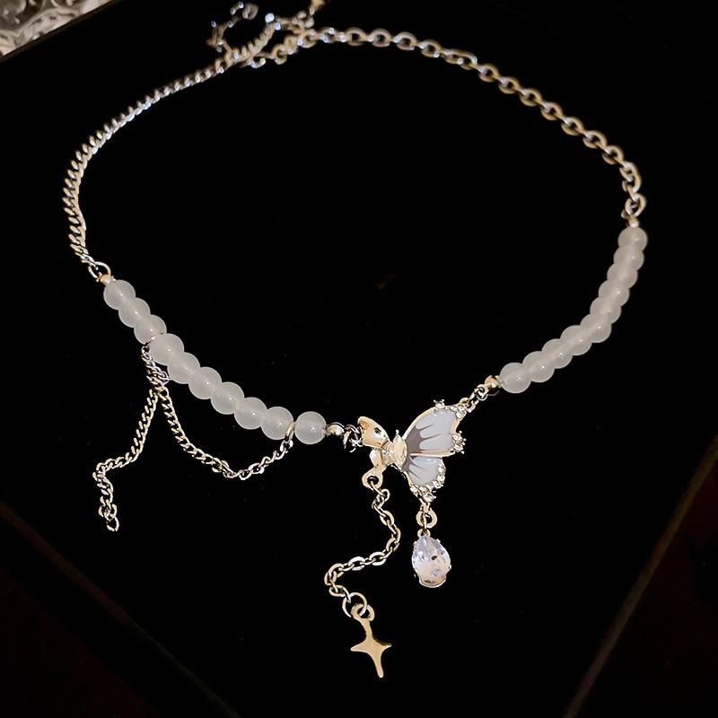 

GemChic женское новое изысканное ожерелье с бабочкой и кристаллами циркония, модная сладкая цепочка на ключицу, подарок на день рождения, Рождество, ювелирные изделия