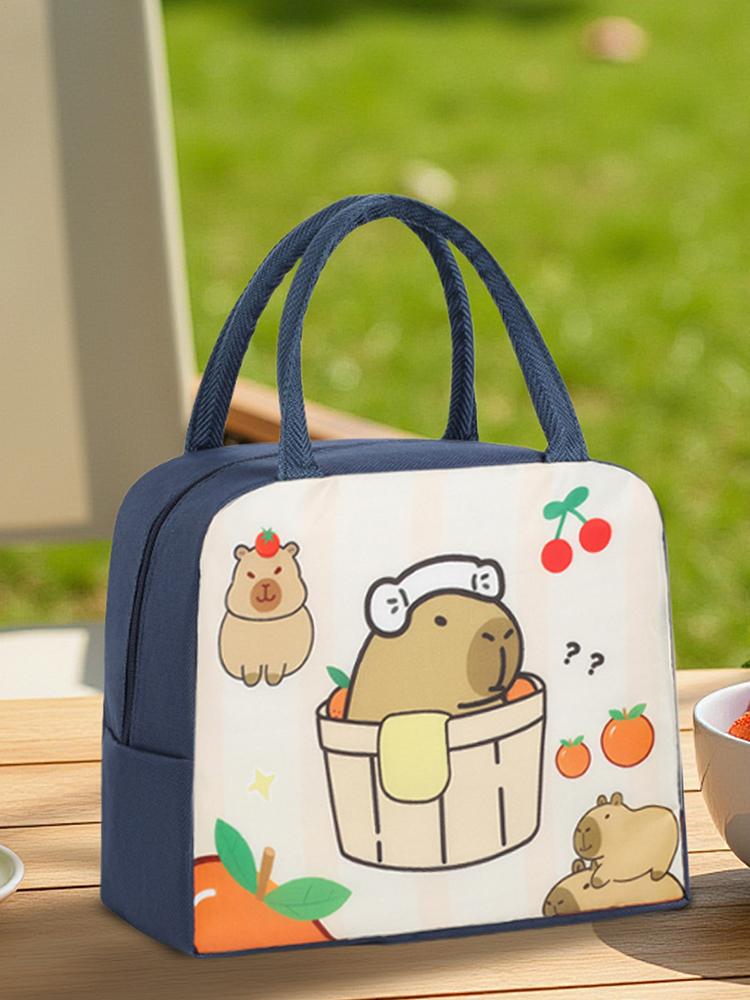 Capybara Lunch Bag Reusable Thermal Lunch Tote Portable Insulated Picnic Bag Waterproof Spill Resistant Lunch Bag for Work