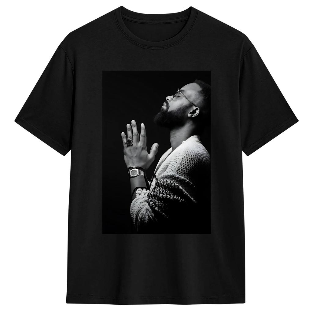 Musician Fally Ipupa Printed T-shirt Men and Women Summer Cotton Y2K Clothing Short Sleeved Tops Fan Gift