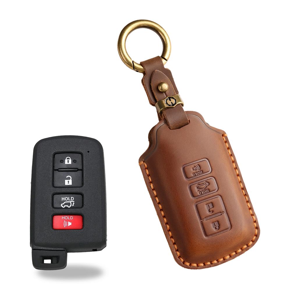 The retro key cover is suitable for the old Toyota car handmade real cowhide key protection bag.