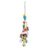 Colorful Parrot Toys Natural Wooden Birds Hanging Chew Toy with Bell Cage Play Toy Supplies