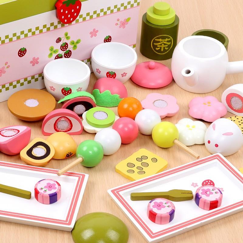 Wooden Sweet Princess Afternoon Tea Set Children's Kitchen Play Home Combination Toy