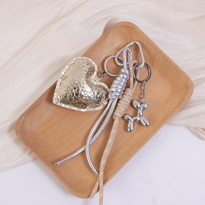 Yogodlns Faux Leather Heart Shape Mini Backpack Hanging Handbag Pendant Bag Pendant Bags Accessories