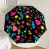 1PC Music NotesHeart Symbols Pattern Small Travel Compact Windproof Umbrella, Automatic Folding Umbrella, Automatic Open/Close ,Gift-146