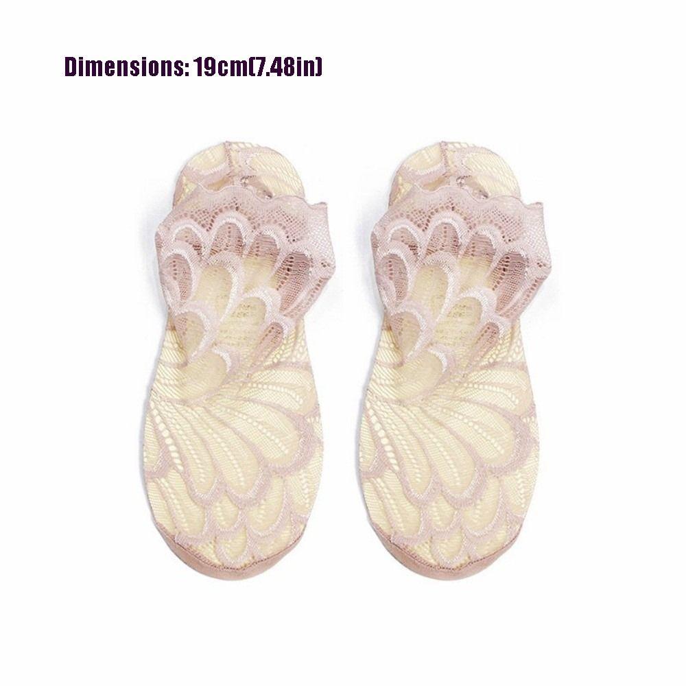 Lace Flower Mesh Ankle Socks Breathable Transparent Boat Socks Elastic Non-Slip Fishing Net Stockings Women's Fashion