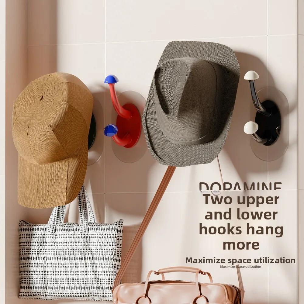 Creative Waterproof Self-Adhesive Hooks Punch-Free Heavy Duty Mushrooms Coat Rack Hooks Multi-Function Towel Hook Home Storage