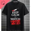 Retro Lets Watch Horror Movies Design Halloween Movie Lovers Graphic Tshirt Short Sleeve 100cotton Originality Casual Tshirt
