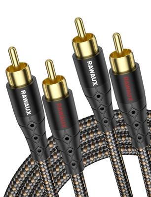 RAWAUX RCA Cable 1M RCA Audio Cable 24k Gold Plated 2RCA To Stereo Audio Cable Male To Male Conversion HiFi Sound Quality for Home HiFi System