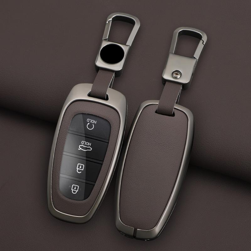 4 5 7 Button Zinc Alloy Leather Car Key Case For Hyundai Sonata Sel Ev 6 Ev 8 Ioniq 5 Nexo Dn8 Tucson Santa Fe Nx4 Staria Ioniq
