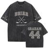 Vintage Washed Briar Hockey Gramham 44 Off Campus TV Series T Shirts Mens Summer Clothing Fashion Cotton Short Sleeve Tshirts