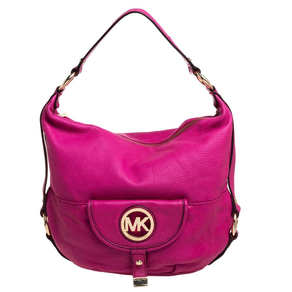 

Michael Kors Michael Michael Kors Fuchsia Leather Fulton Hobo розовый
