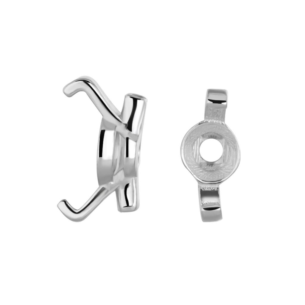 S925 Sterling Silver Mermaid's Tear Fishing Line Zircon Ring Setting for DIY Jewelry Making.