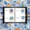 50-Piece Blue Cartoon Sticker Set for DIY Phone Cases, Notebooks, and Water Bottles