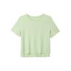 T Shirts Women's Green Crew Neck Moderate Straight Fit DM7026-343