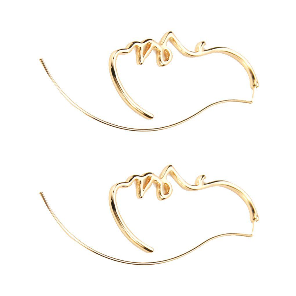 1 Pair Women Girls Abstract Face Earrings Wire Drop Dangle Personality Earrings Jewelry