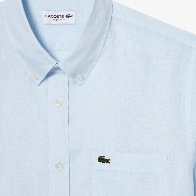 LacoSte Men S Linen Short Sleeve Shirt Ch5699 54g T01