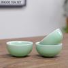3pcs Customized Celadon Teacup Chinese Ceramic Tea Cup Set Household Small Tea Bowl Master Cup Traditional Tea Accessories