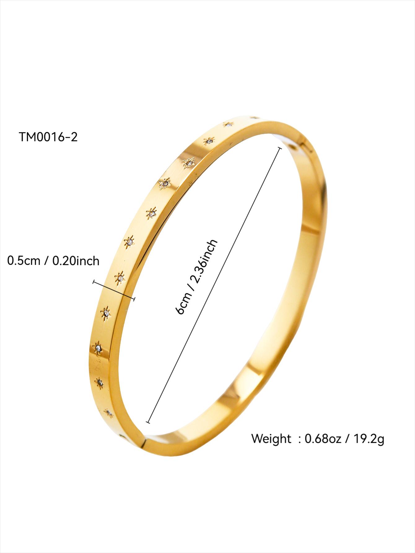 

Персонализированный браслет из нержавеющей стали с покрытием из 18-каратного золота, инкрустированный цирконием, в стиле легкой роскоши, браслет для парного ношения, браслет из мангостина