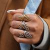 Stainless Steel Zircon Minimalist Metal Golden 18K PVD Plated Opening Rings for Women Bagues Pour Femme Party Gift