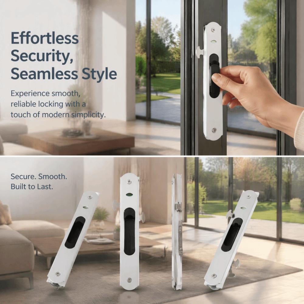 Flush Mount Door Lock Catch Keyed Lock Mortise Lock Handle Modern Sliding Door Lock  Bathroom