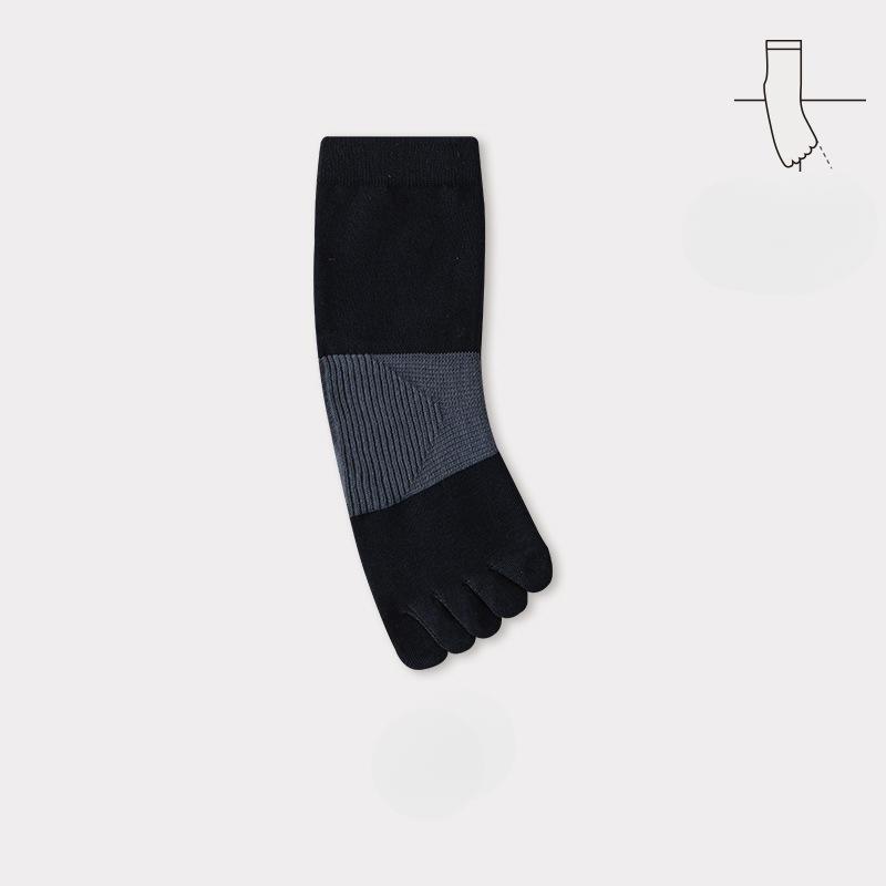 Men's Five-finger Socks, Boneless, Sewn, Color-matched, Antibacterial, Deodorizing, Anti-pilling, Cotton Breathable, Sweat-absorbing, Casual Men's