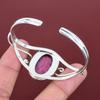 Rhodonite Gemstone Bangle 925 Sterling Silver Cuff Bracelet Elegant Jewelry Adjustable Bangle Handmade Bracelet Wedding Gifts Silver Jewelry
