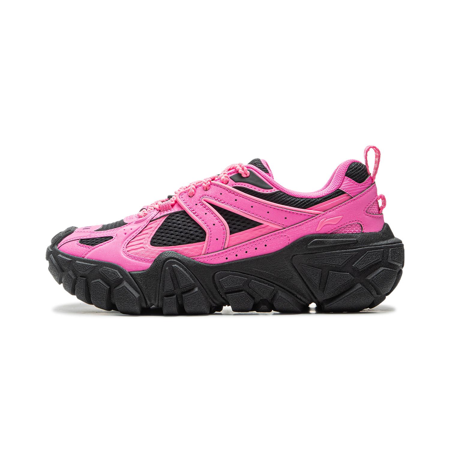 

New LiNing Dunes Cushioning Anti Slip Wear Resistant Breathable Height Increasing Low Top Casual Shoes Women s Pink Black AGCU328-2 38