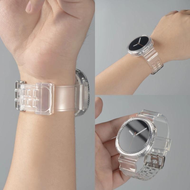 Transparent Case+Strap for Samsung Galaxy Watch 8 40mm 44mm Anti-drop Cover Sport Band for Galaxy8 44mm 40mm Smartwatch Bracelet