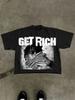 New SummertShirts Featuring A Get Rich Design Y2k StyleLoose FitCrew NeckCasual And FashionableLeading The Street Trend
