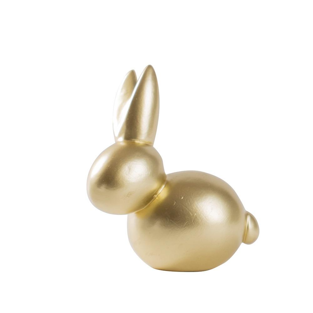 Resin Golden Rabbit Ornament Art Miniatures Figurine Home Decoration Rabbit Statue  Easter