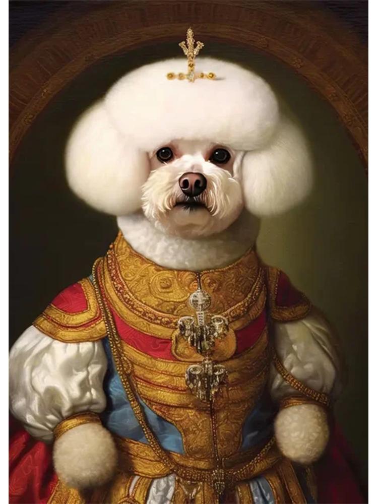 

Современный питомец 5DDIY Алмазная картина Портрет Эстетическое настенное искусство Собака Король Королевский Животное Вышивка Крестом Украшение Дома Full Round 20x30CM