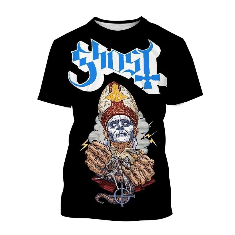 NGhost Band Trička s 3D potiskem Muži Ženy Ležérní Móda Streetwear Oversized Tričko s krátkým rukávem Dětská Trička Topy Pánské oblečení