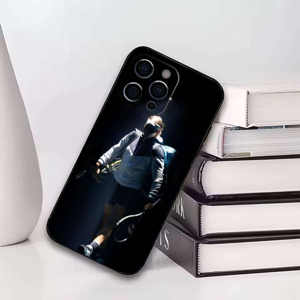 

Cool Tennis Star Portrait Phone Case For iPhone17,16,15,14,13,12,11 Plus,Pro Others Soft Black Cover iPhone14Plus