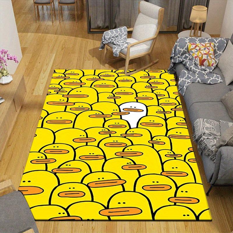 1 Stück Teppich mit Muster kleiner gelber Ente, rutschfest, nicht fusselnd, schmutzabweisend