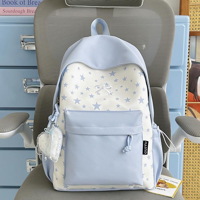 Schoolbag: Japanese-style fresh and sweet color-block backpack, for girls, junior high, high school, and college students, versatile casual backpack