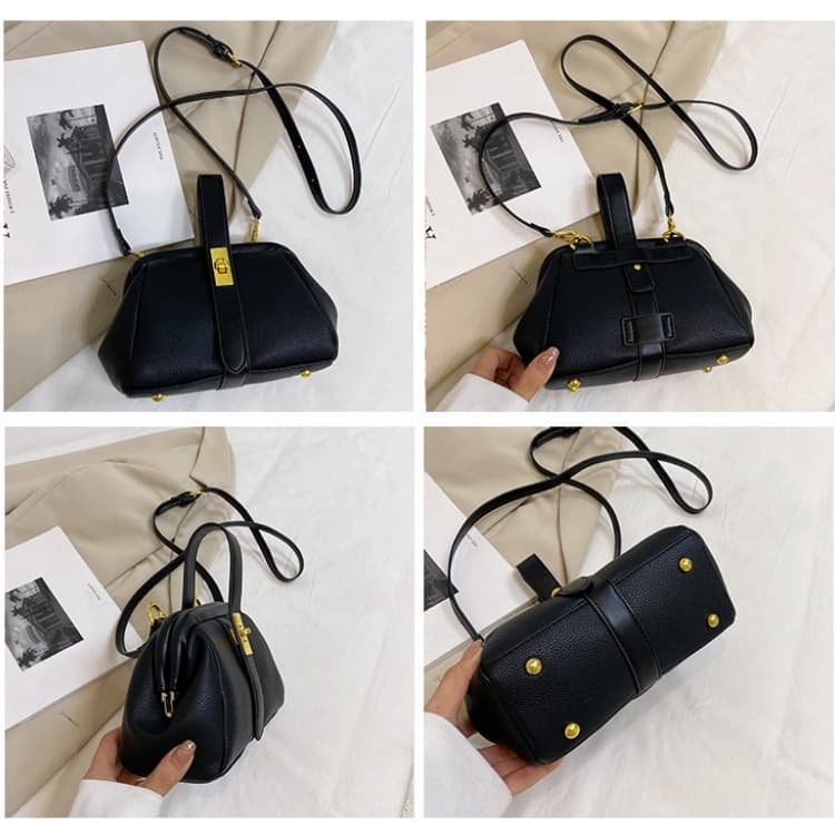 Lychee Pattern Lock Doctor Bag Women's Shoulder Handbag