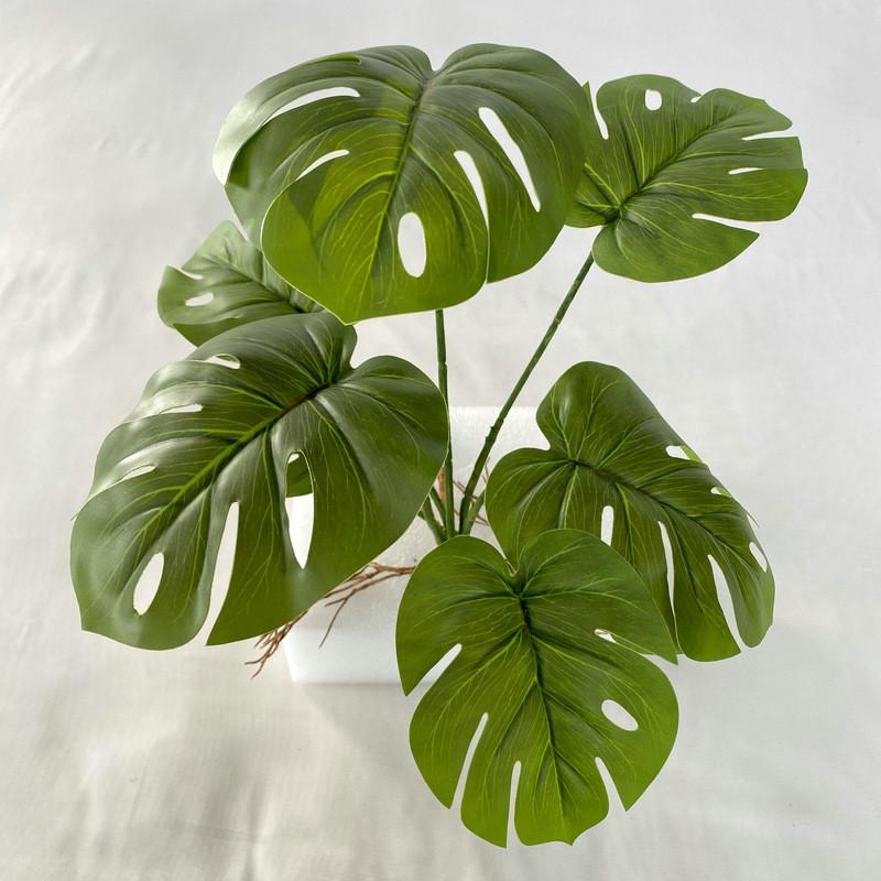 

Monstera Leaf Realistic 7 Heads Greenery For Wedding Party Gifts Decor Emerald Green