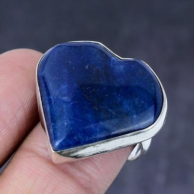 Natural Lapis Lazuli Gemstone Handmade 925 Steling Silver Gift Ring Size 7 R8s29